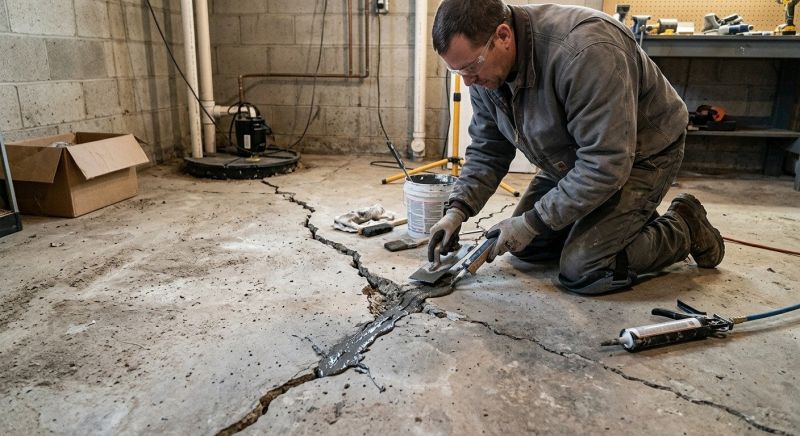 Cracked Basement Floor Repair in Genesee County, MI