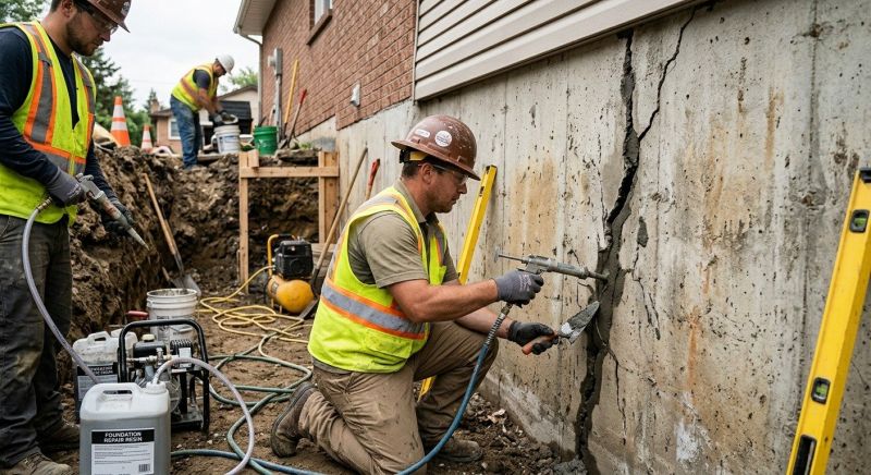 Cracked Foundation Repair in Birch Run, MI