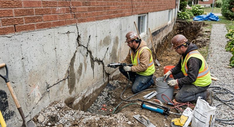 Cracked Foundation Repair in Goodrich, MI