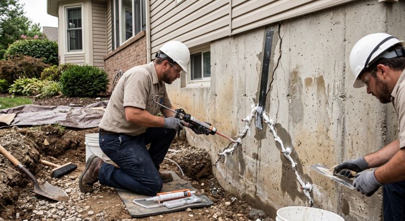 Foundation Crack Sealing in Genesee County, MI