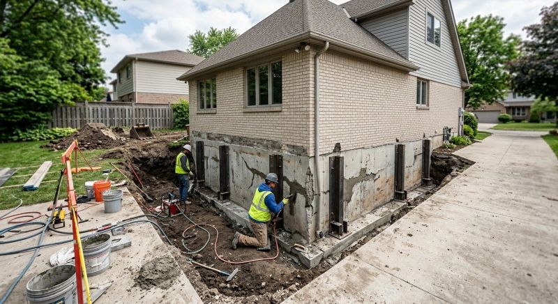 House Foundation Repair in Commerce Township, MI