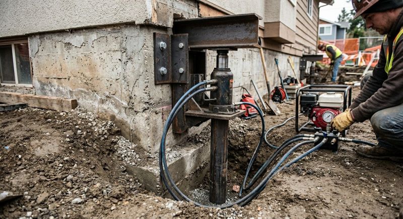 Sinking Foundation Lifting in Genesee County, MI