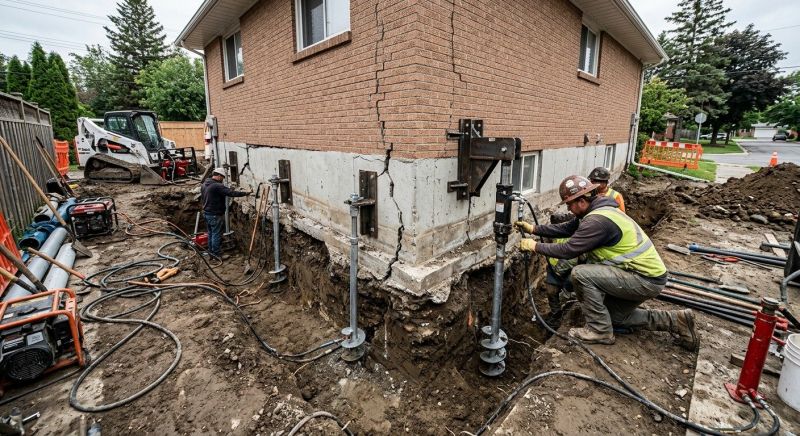 Sinking Foundation Repair in Linden, MI